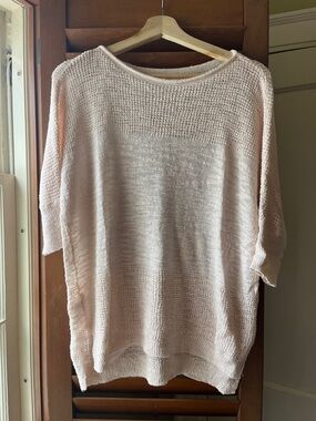 Lou & Grey Pale Blush Knit Scoop Neck Sweater